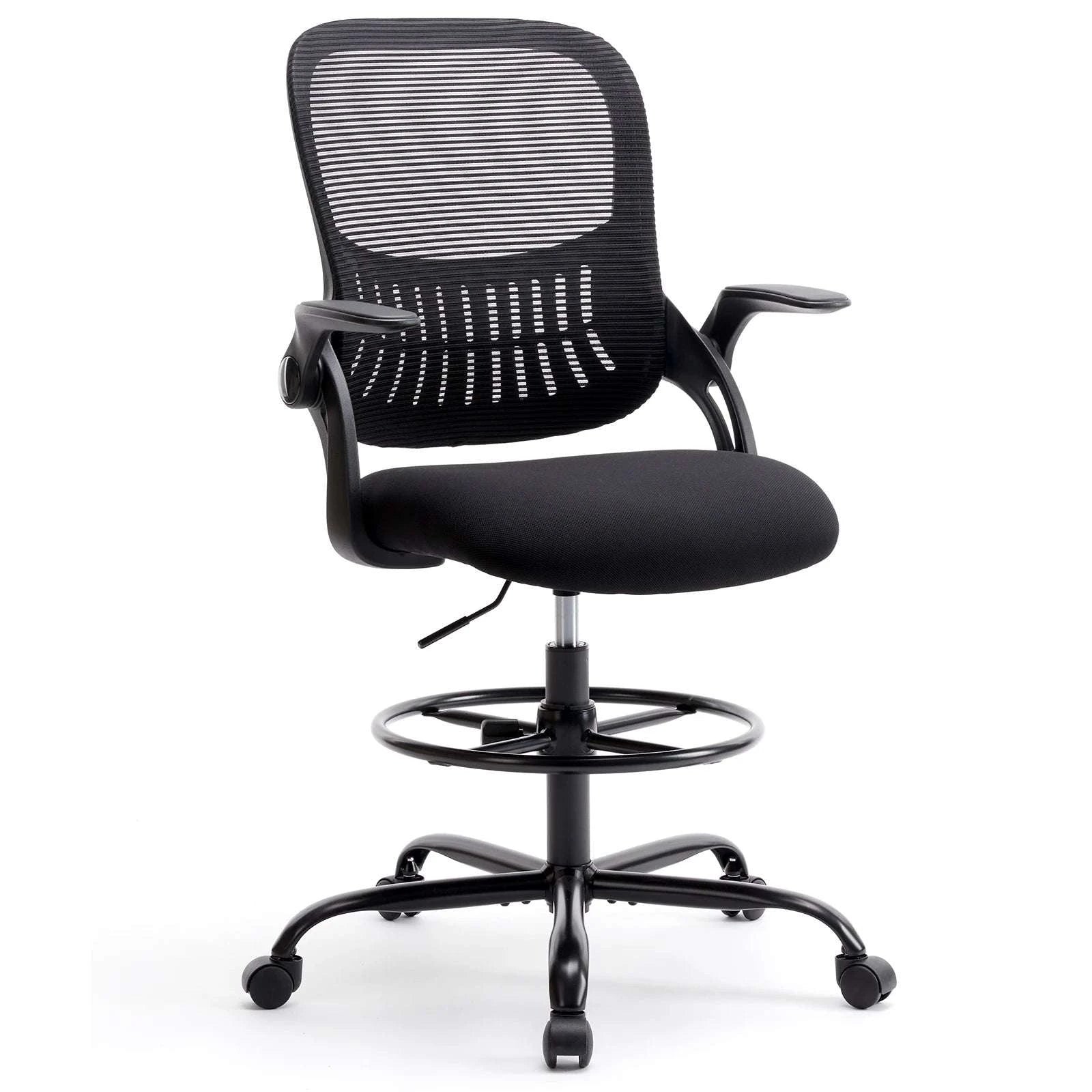 Ergonomic Mesh Office Chair with Lumbar Support & Adjustable Height-Short flip armrest / United States