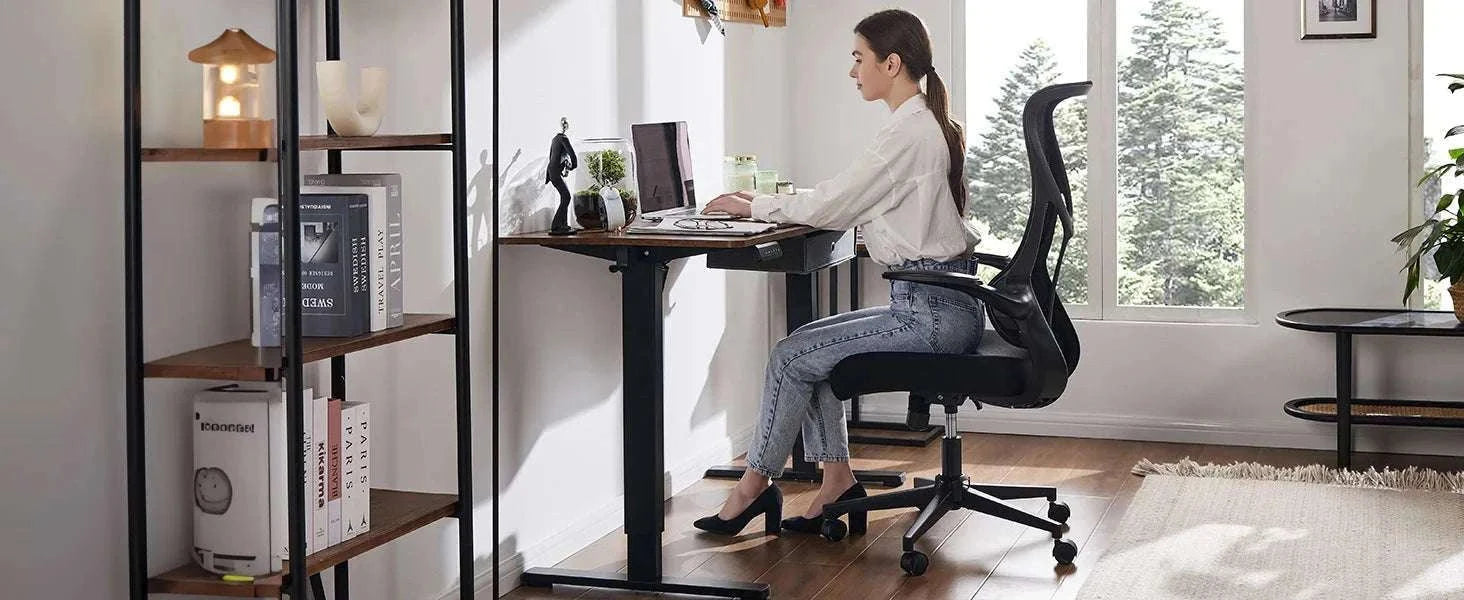 Ergonomic Mesh Office Chair with Lumbar Support & Flip-Up Arms-LIGHT GRAY / United States