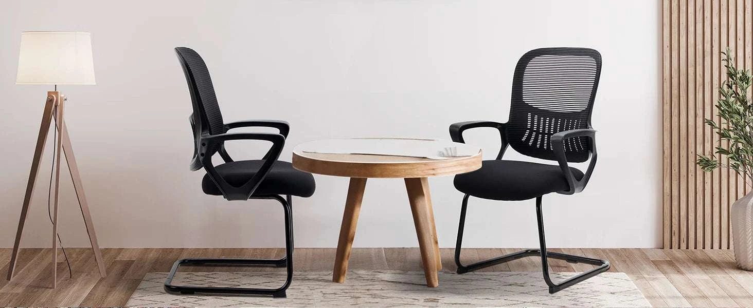 Ergonomic Office Chair No Wheels with Mesh Lumbar Support-Black 1-Pack / United States