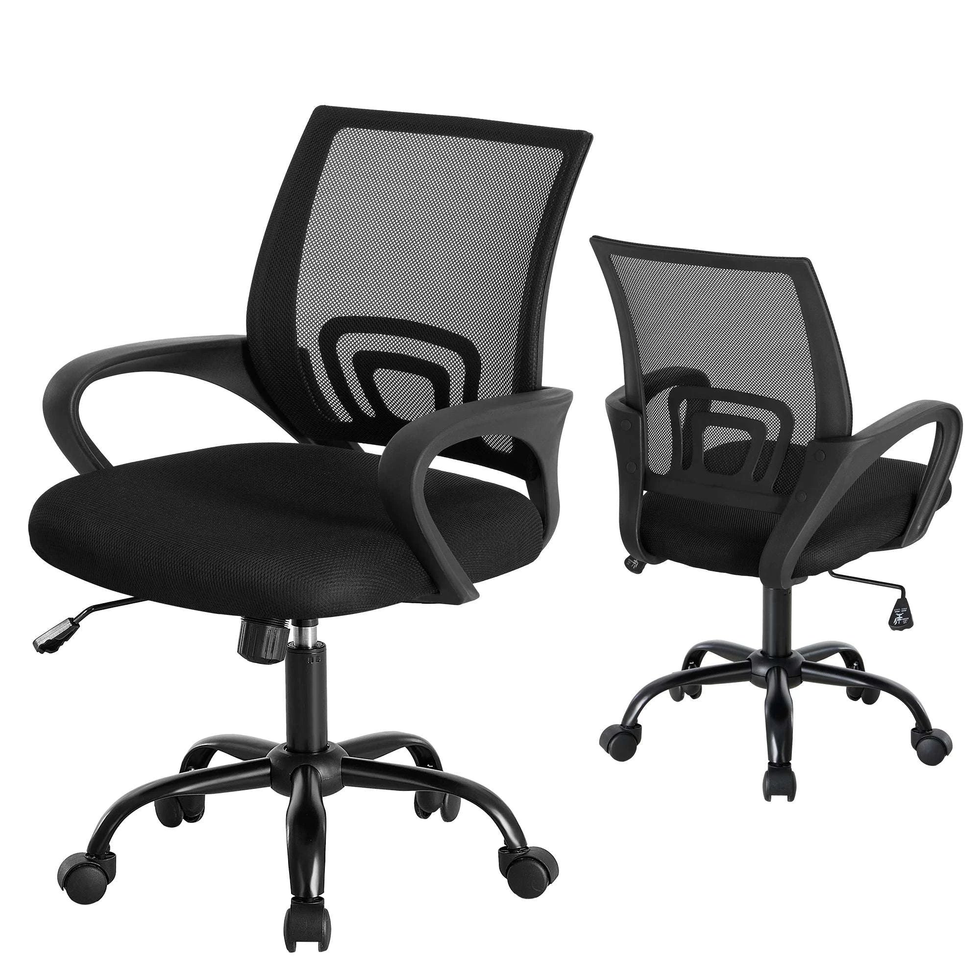 Ergonomic Office Chair with Lumbar Support, Mesh Back & Rocking Tilt-LIGHT GRAY / United States