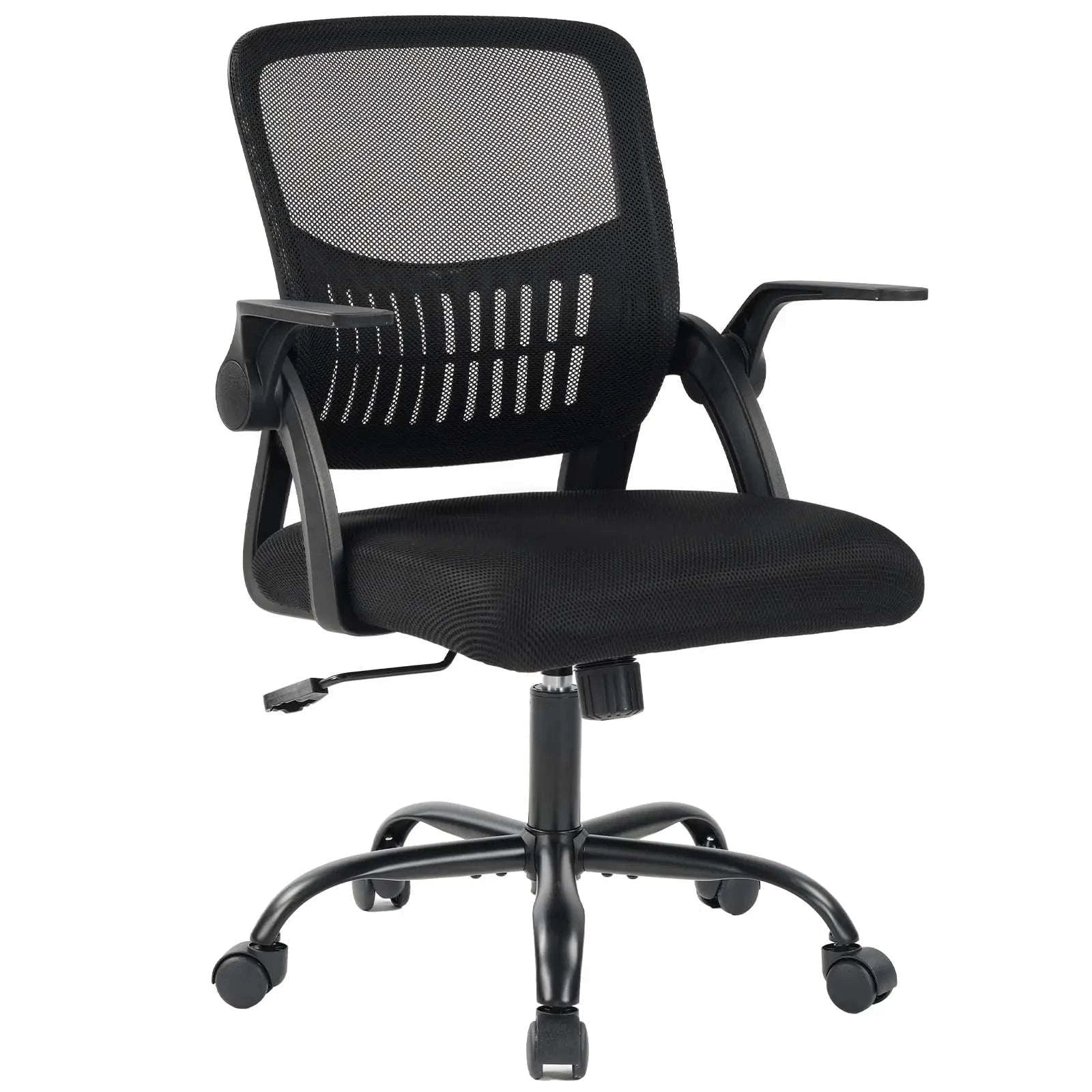 Ergonomic Office Chair with Lumbar Support, Swivel & Adjustable Height-black / United States