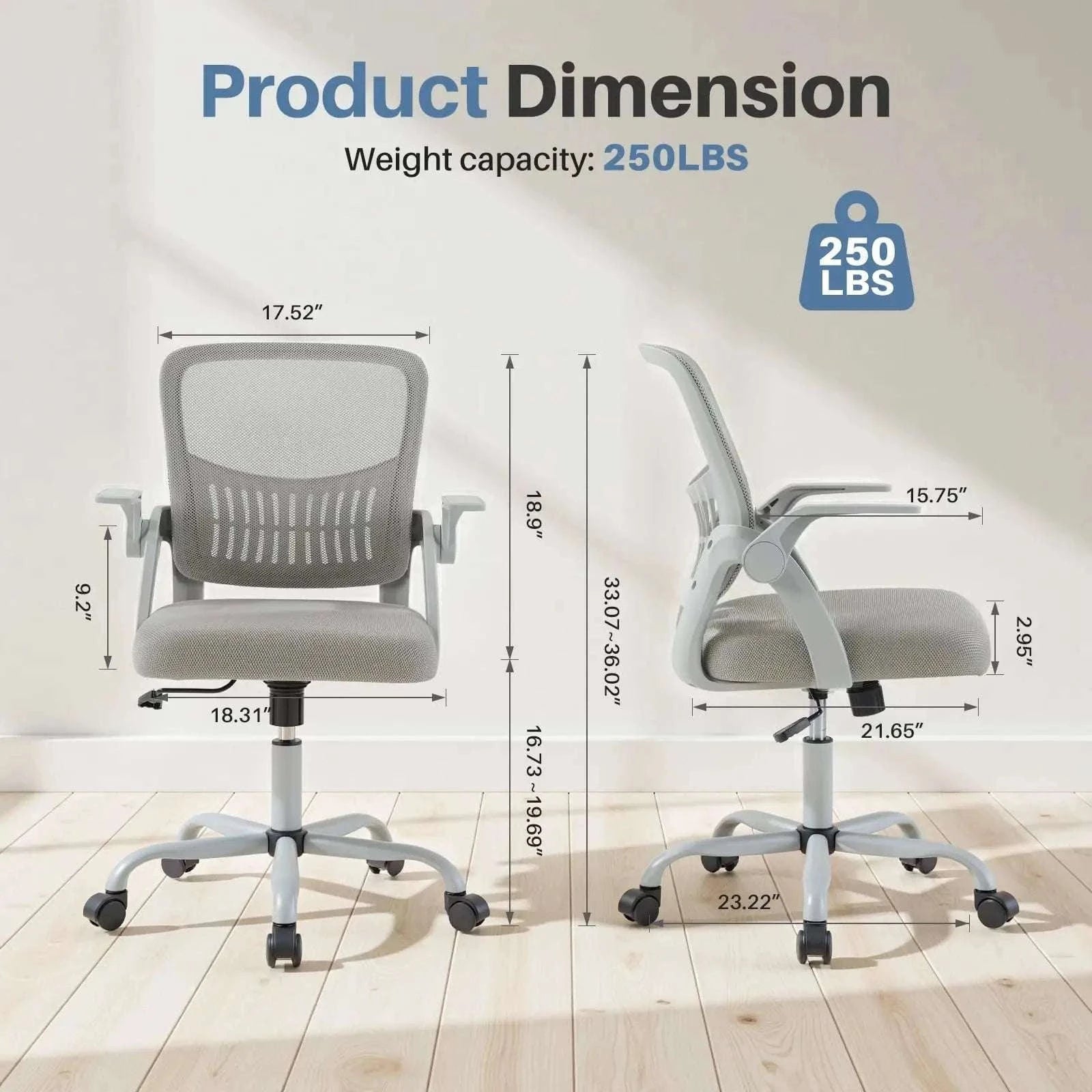 Ergonomic Office Chair with Lumbar Support, Swivel & Adjustable Height-black / United States