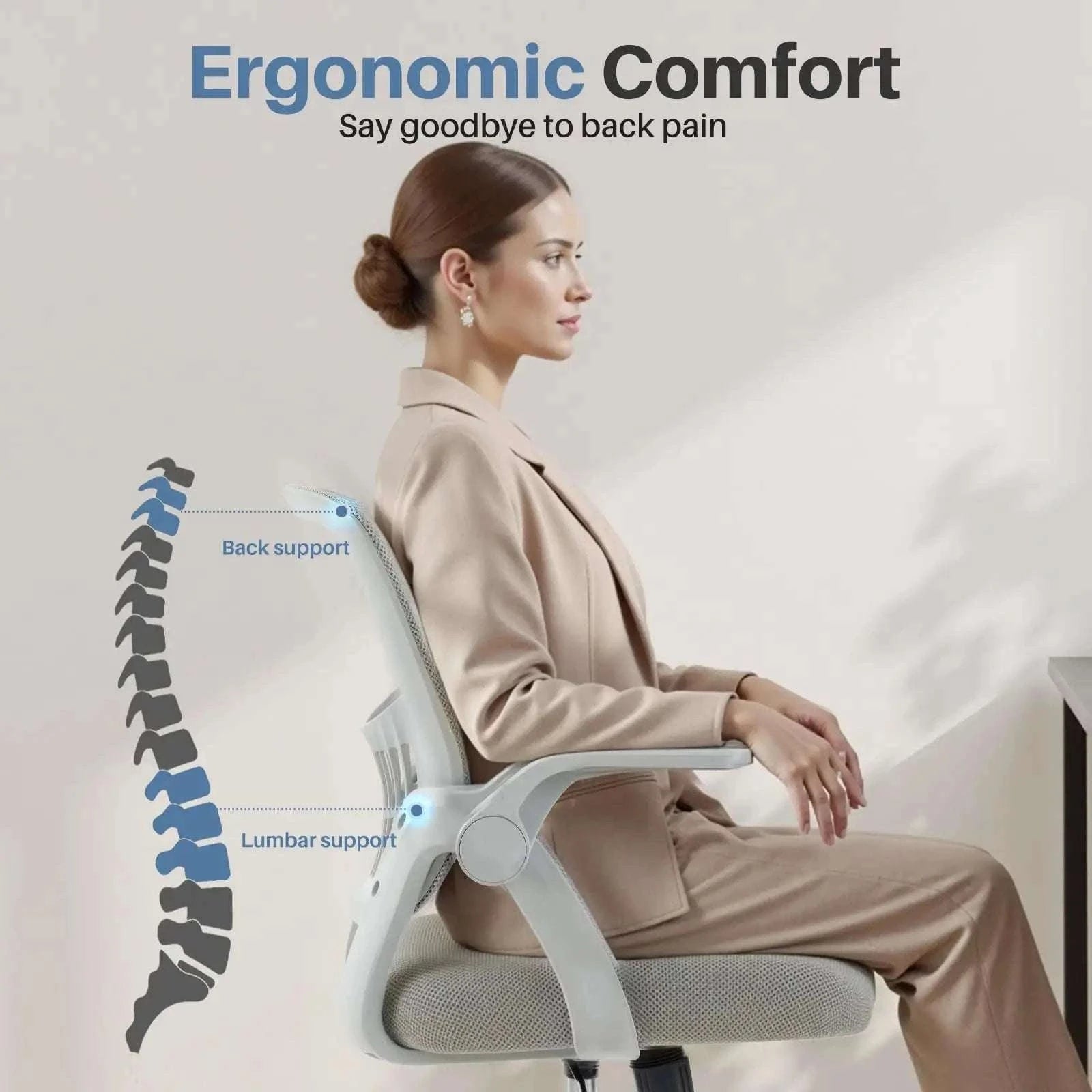 Ergonomic Office Chair with Lumbar Support, Swivel & Adjustable Height-black / United States