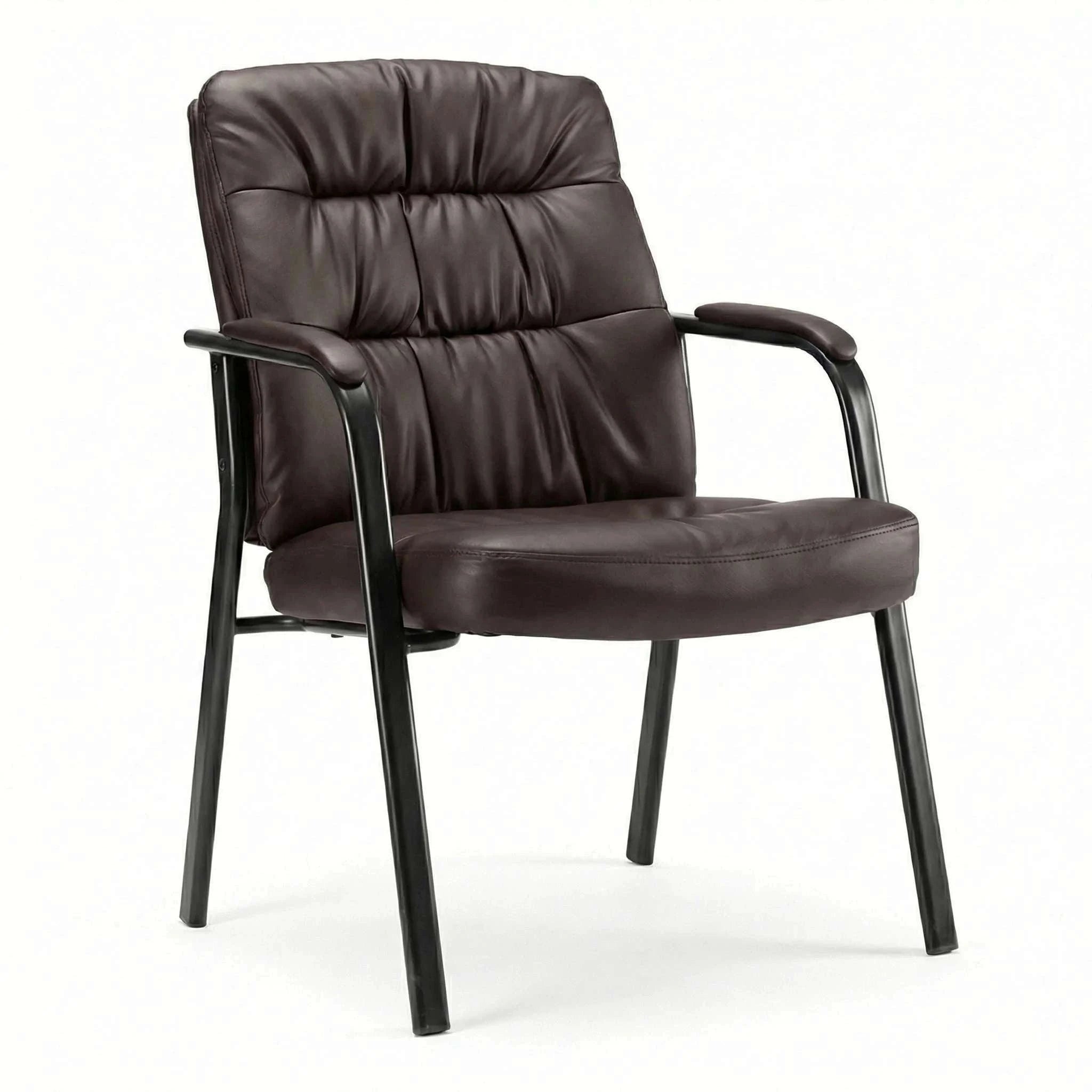 Ergonomic PU Leather Office Chair with Lumbar Support 500lb Capacity-black / United States