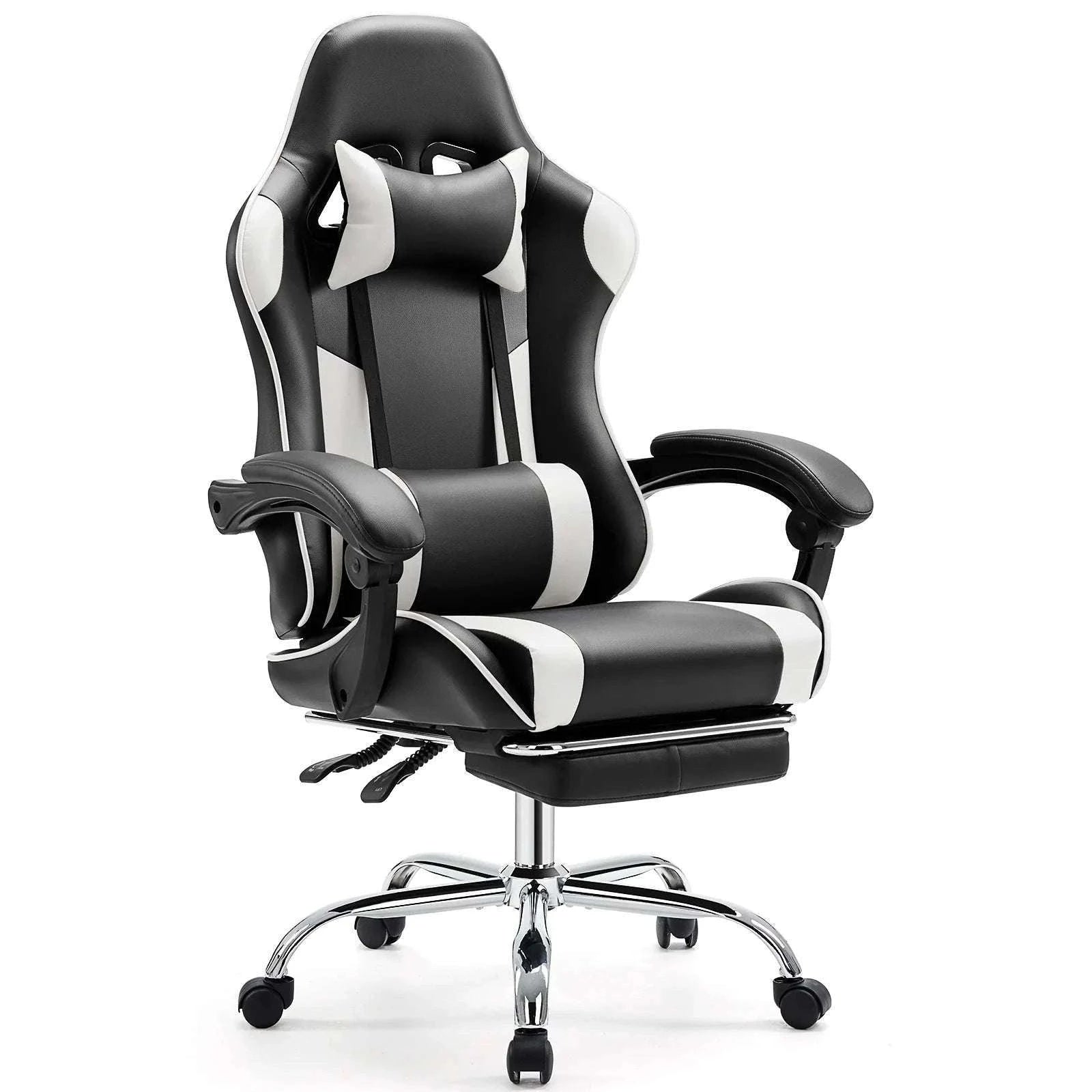 Ergonomic Racing Gaming Chair with Lumbar Support and Flip-Up Arms-