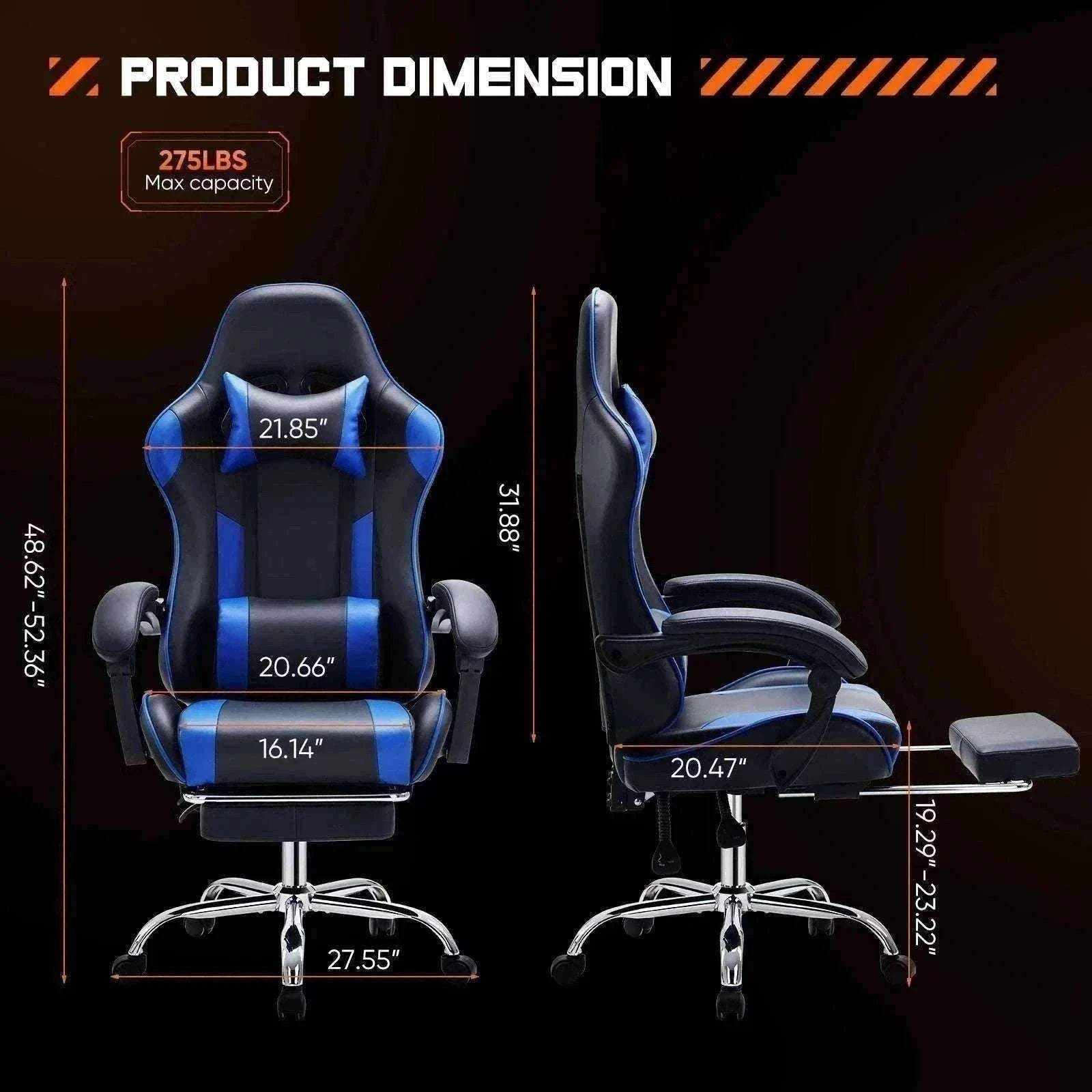 Ergonomic Racing Gaming Chair with Lumbar Support and Flip-Up Arms-Red / United States