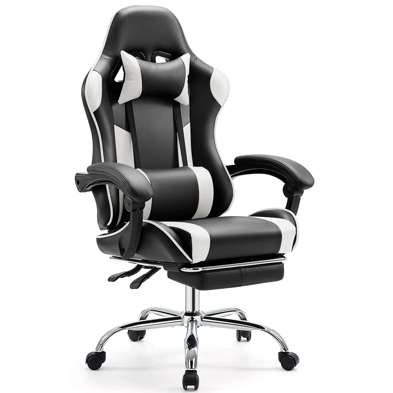 Ergonomic Racing Gaming Chair with Lumbar Support and Flip-Up Arms-Red / United States