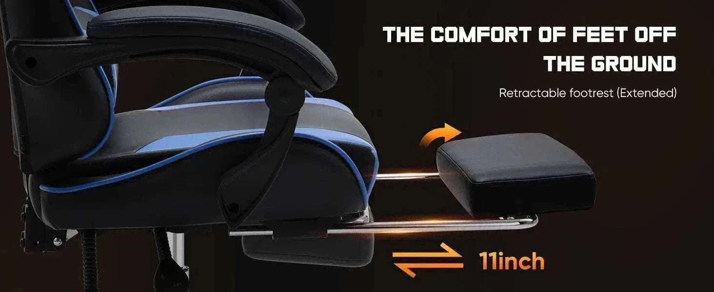 Ergonomic Racing Gaming Chair with Lumbar Support and Flip-Up Arms-Red / United States