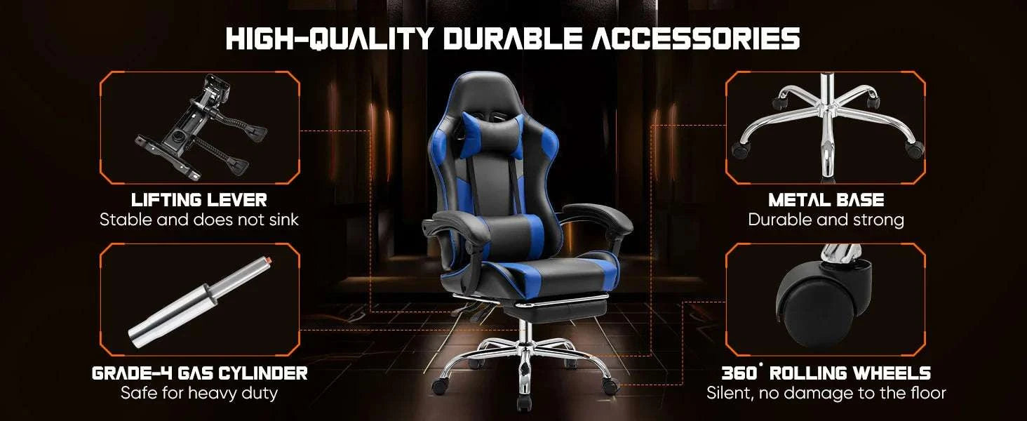 Ergonomic Racing Gaming Chair with Lumbar Support and Flip-Up Arms-Red / United States