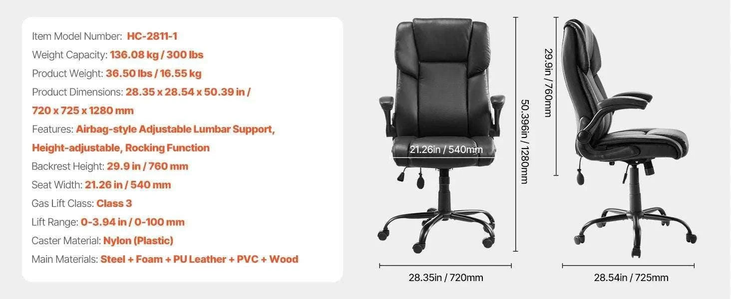 Ergonomic Reclining Office Chair with Footrest & 300lb Support-400lb Footrest Brown / United States