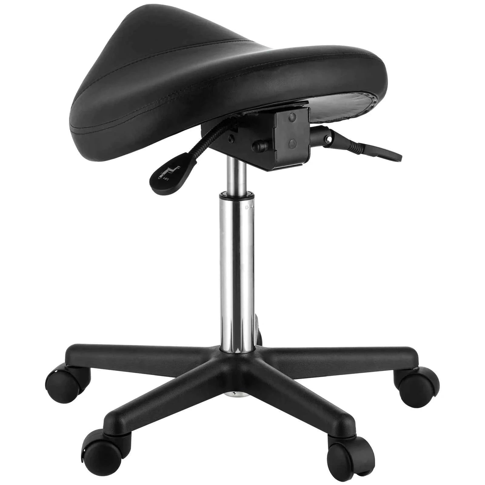 Ergonomic Saddle Stool with 5 Swivel Casters, 360° Rotation, 20.1-28 in Height Adjustable-Black / United States