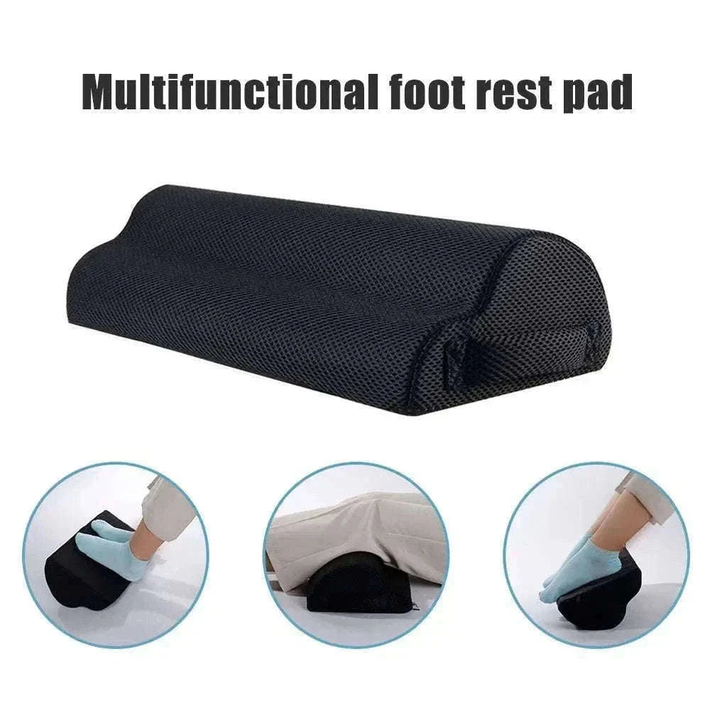 Ergonomic Under-Desk Memory Foam Foot Rest Support-Water droplet-Black