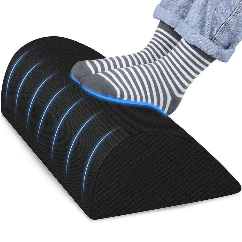 Ergonomic Under-Desk Memory Foam Foot Rest Support-Water droplet-Black