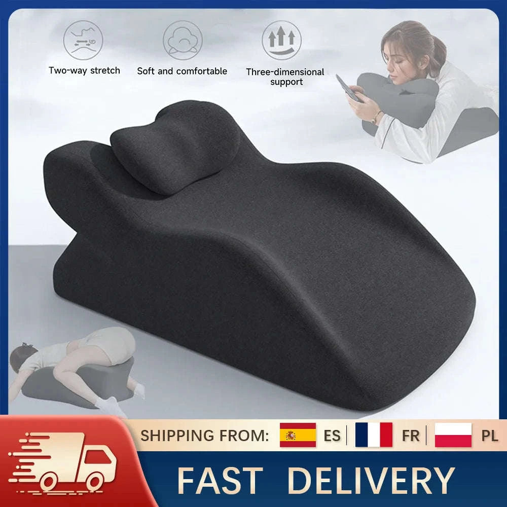 Ergonomic Wedge Pillow 30°/60° Adjustable Memory Foam Support-Light gray / france