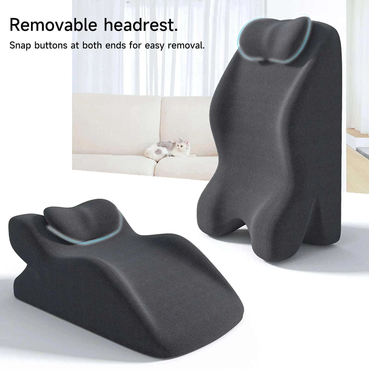 Ergonomic Wedge Pillow 30°/60° Adjustable Memory Foam Support-Light gray / france