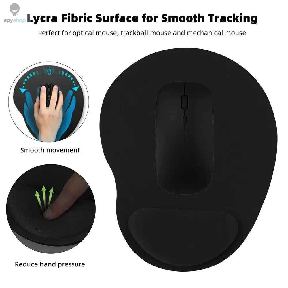 Ergonomic Wrist Support Mouse Pad – Comfortable Cushioning and Smooth Control-Black