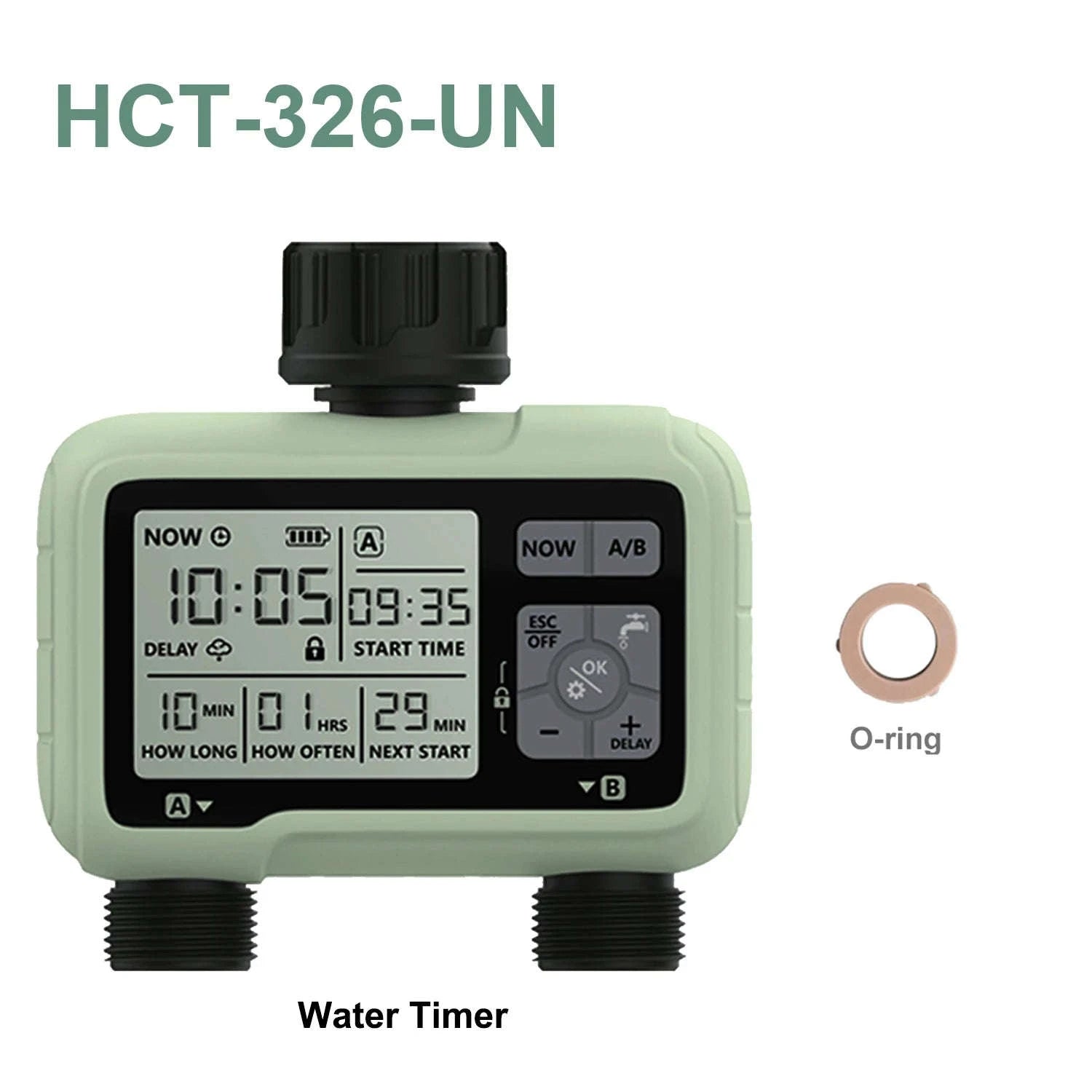Eshico HCT-326 2-Outlet Water Timer for Precise Outdoor Irrigation-HCT-326-UN / United States