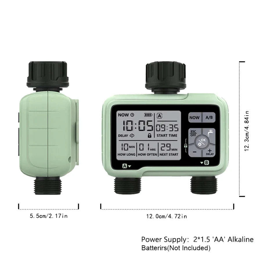 Eshico HCT-326 2-Outlet Water Timer for Precise Outdoor Irrigation-HCT-326-UN / United States