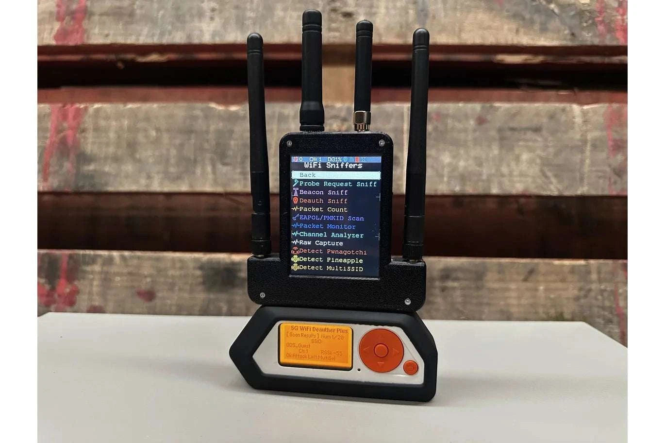 ESP32 Marauder 4-in-1 Module with Antenna, USB, GPS & Battery-5 c w