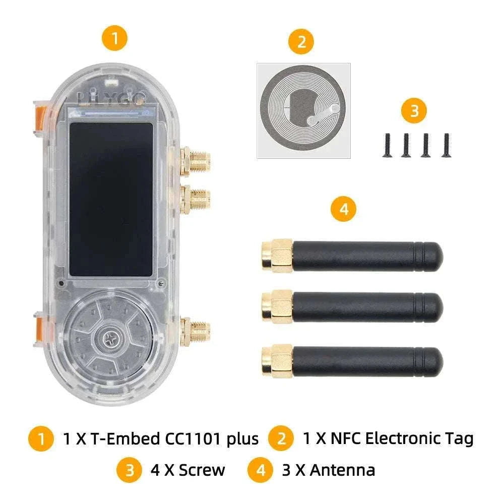 ESP32-S3 RF Development Board with CC1101, NFC, LCD & 1300mAh Battery-Transparent(Ext.Ant) / China Mainland / T-Embed PLUS