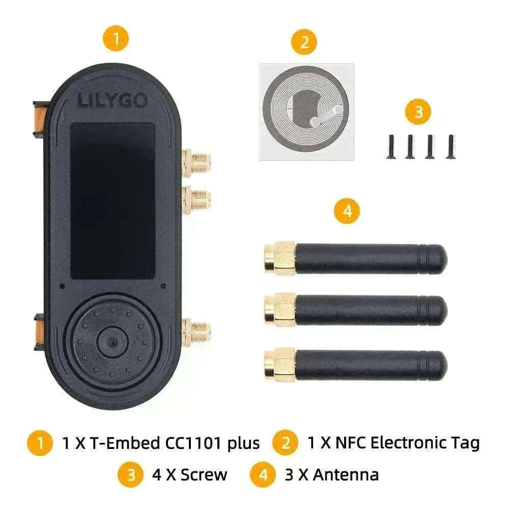 ESP32-S3 RF Development Board with CC1101, NFC, LCD & 1300mAh Battery-Transparent(Ext.Ant) / China Mainland / T-Embed PLUS