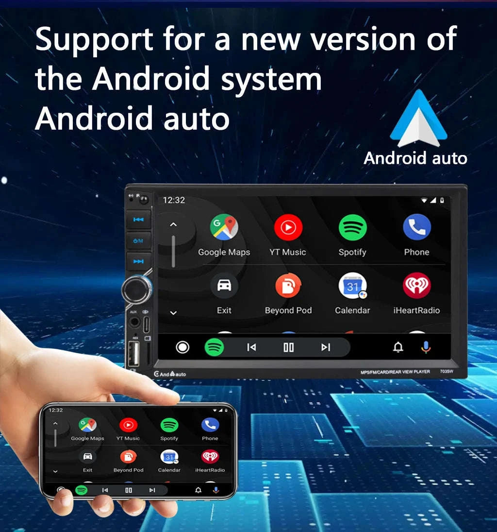 ESSGOO 7 Inch Car Radio with CarPlay & Android Auto-7 inch 12 LED Mic / UNITED KINGDOM