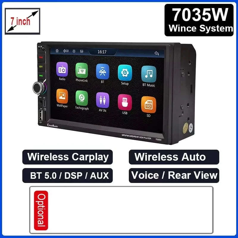 ESSGOO 7 Inch Car Radio with CarPlay & Android Auto-7 inch 12 LED Mic / UNITED KINGDOM