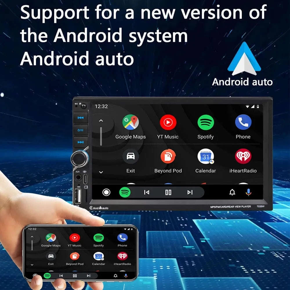 ESSGOO 7 Inch Car Radio with CarPlay & Android Auto-7 inch 12 LED Mic / UNITED KINGDOM