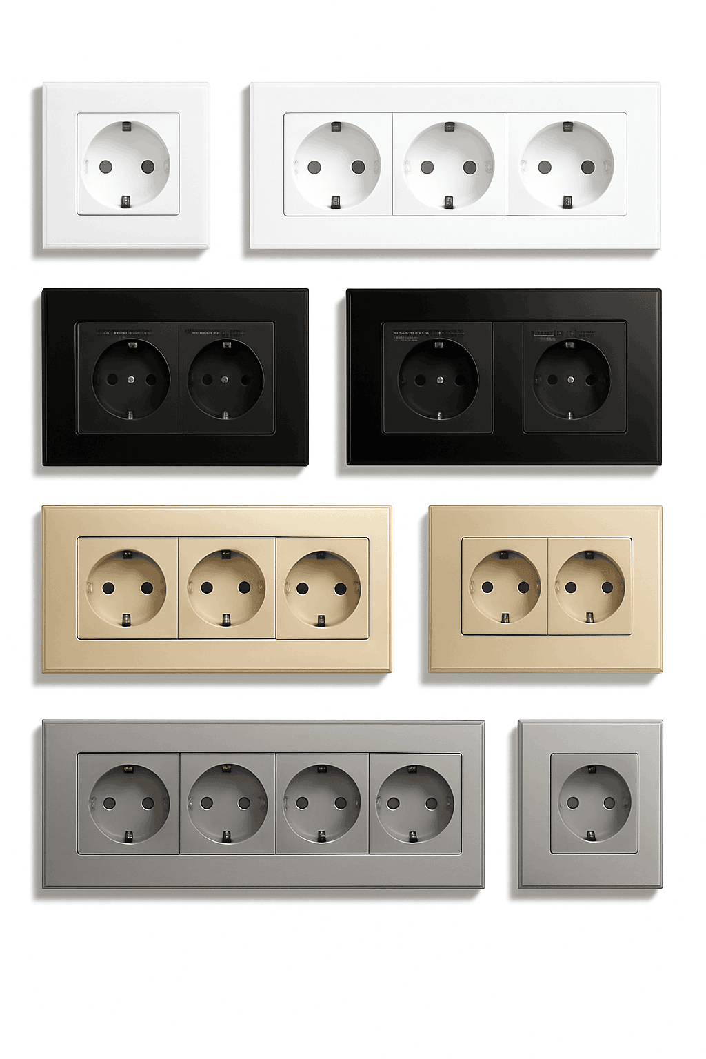 EU USB Wall Socket with USB-C and USB-A Ports-Type-C Double Black / CHINA