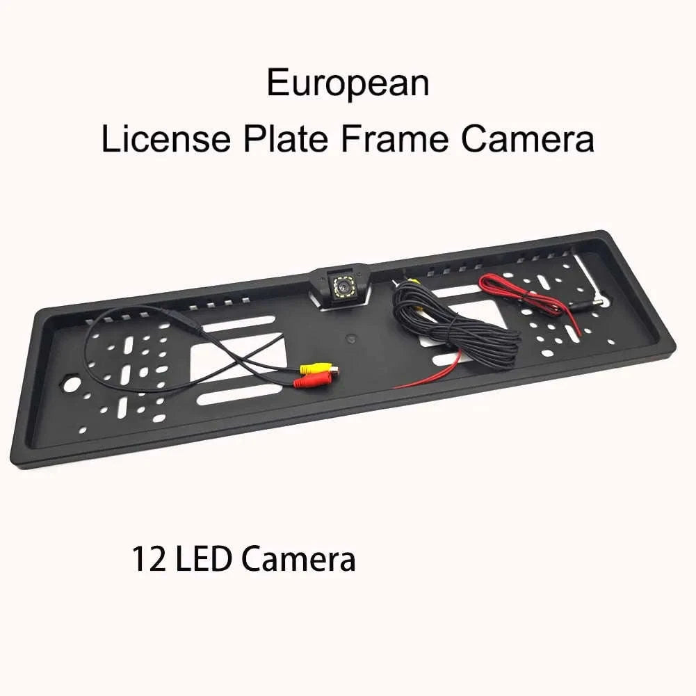 European License Plate Frame Backup Camera with Night Vision-4 LED