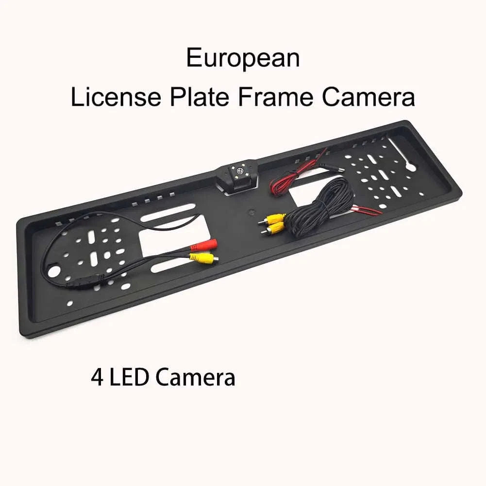 European License Plate Frame Backup Camera with Night Vision-4 LED