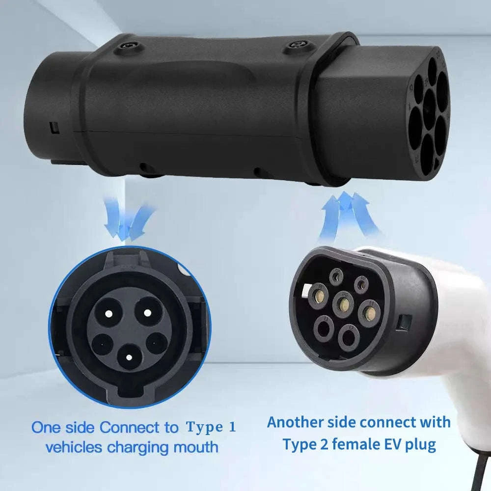EV Charging Adapter Type 2 to Type 1 J1772 Converter-7.2kW Tyoe2 to Type1 / france