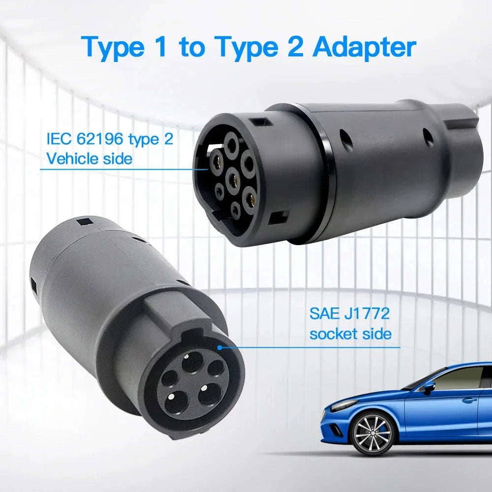 EV Charging Adapter Type 2 to Type 1 J1772 Converter-7.2kW Tyoe2 to Type1 / france