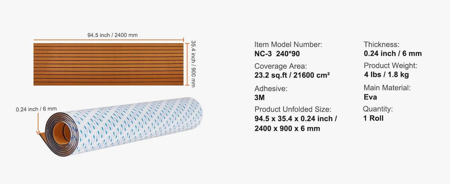 EVA Foam Boat Deck Flooring Non-Slip Self-Adhesive Marine Mat-Type 1 / france