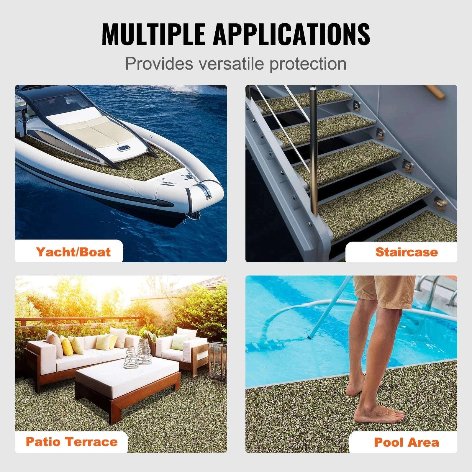 EVA Foam Boat Flooring Non-Slip Decking 31.1 sq.ft 2 Rolls-240x60x0.6CM / United States