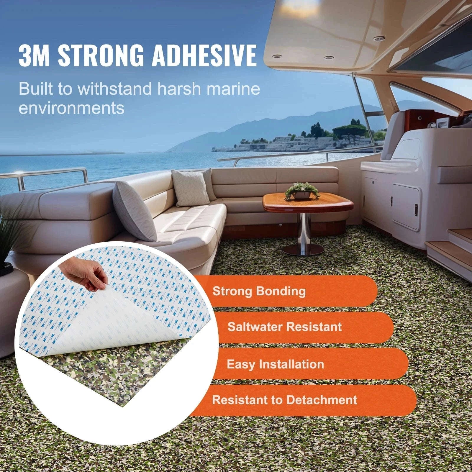 EVA Foam Boat Flooring Non-Slip Decking 31.1 sq.ft 2 Rolls-240x60x0.6CM / United States
