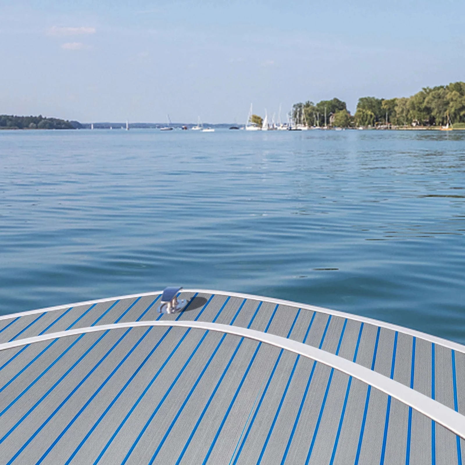 EVA Foam Faux Teak Boat Flooring Mat 240 x 90 cm-Blue / United States