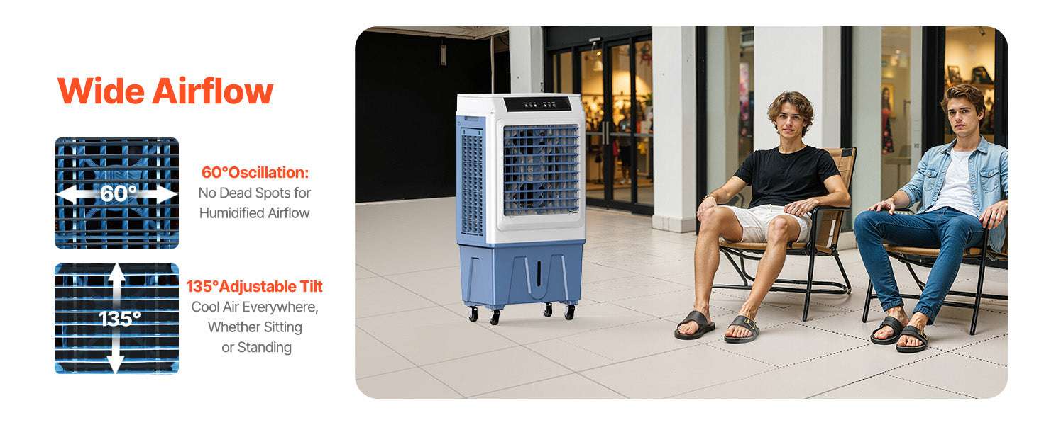 Evaporative Air Cooler 3100 CFM with 9 Gal Tank, Remote & Timer-26L / United States