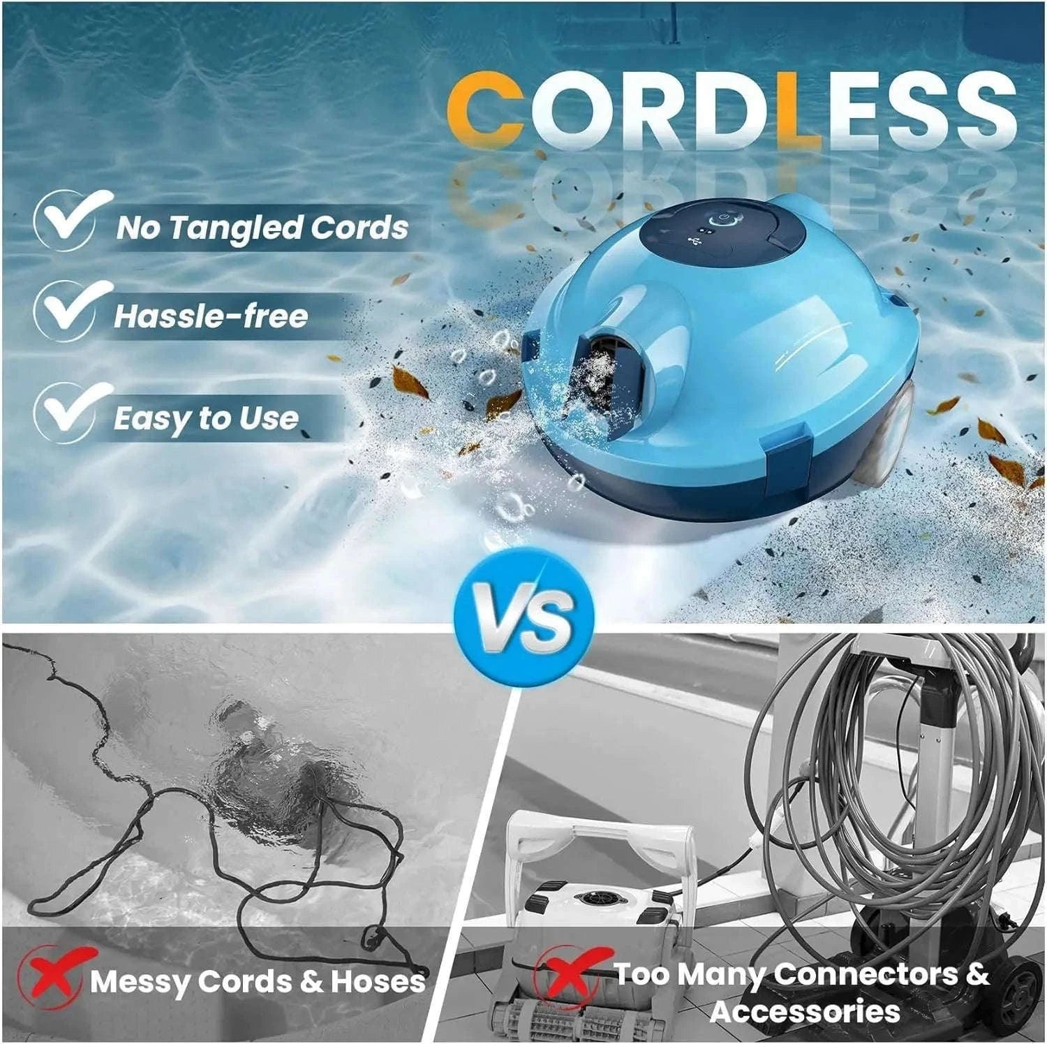 EVERCROSS BOT Y10 Pool Robot Floor Cleaner-Black / GERMANY