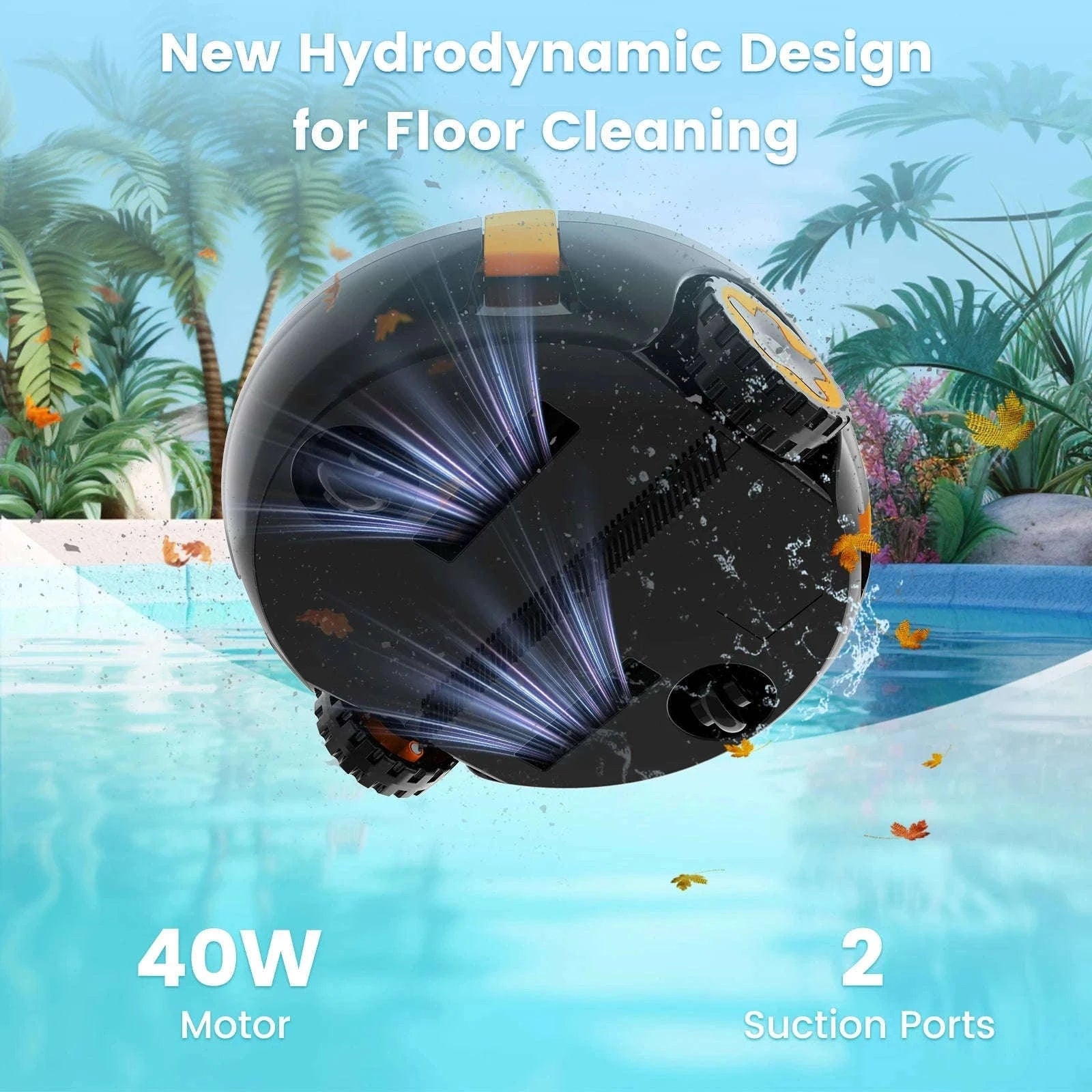 EVERCROSS BOT Y10 Pool Robot Floor Cleaner-Black / GERMANY