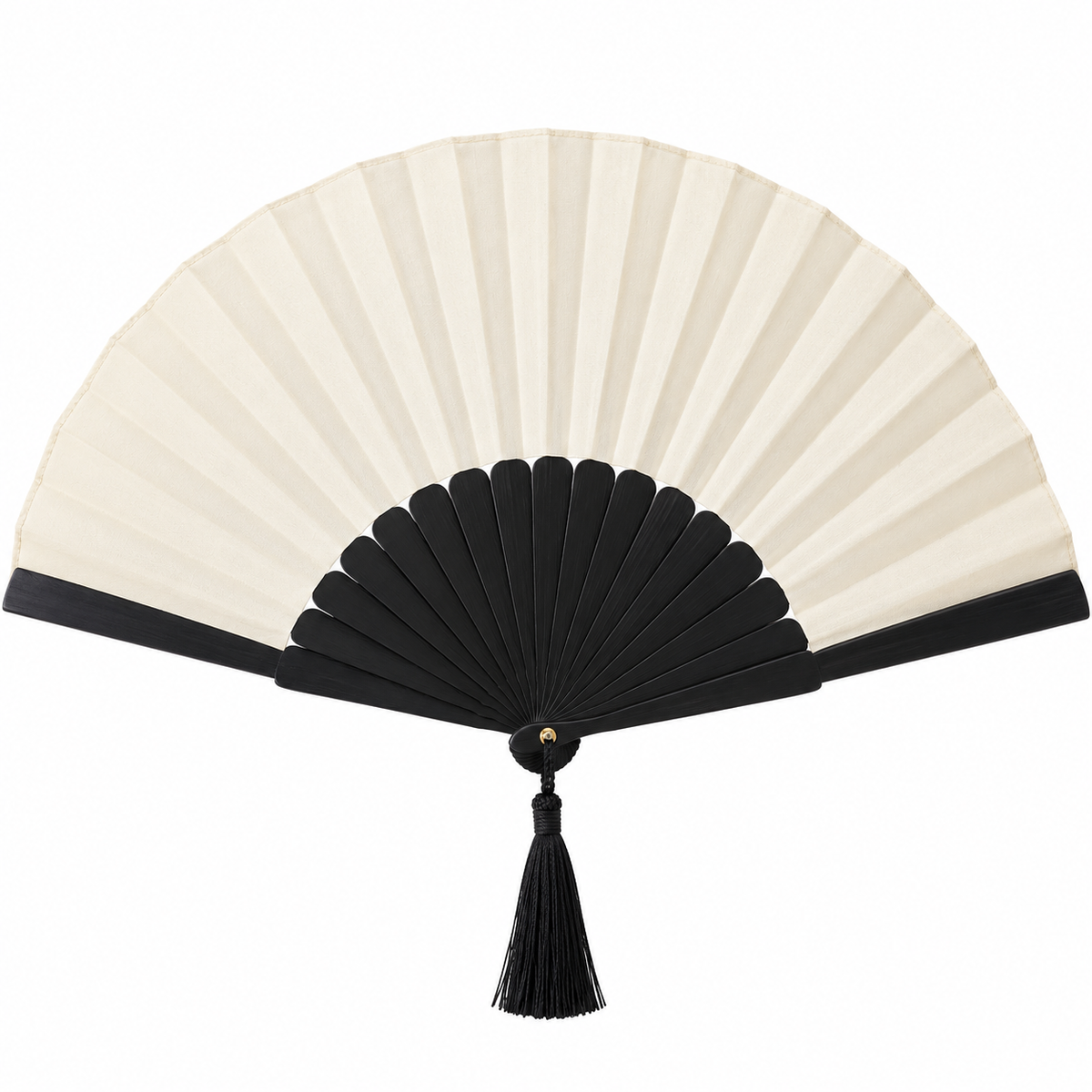 Wooden Spanish dance fan on white background