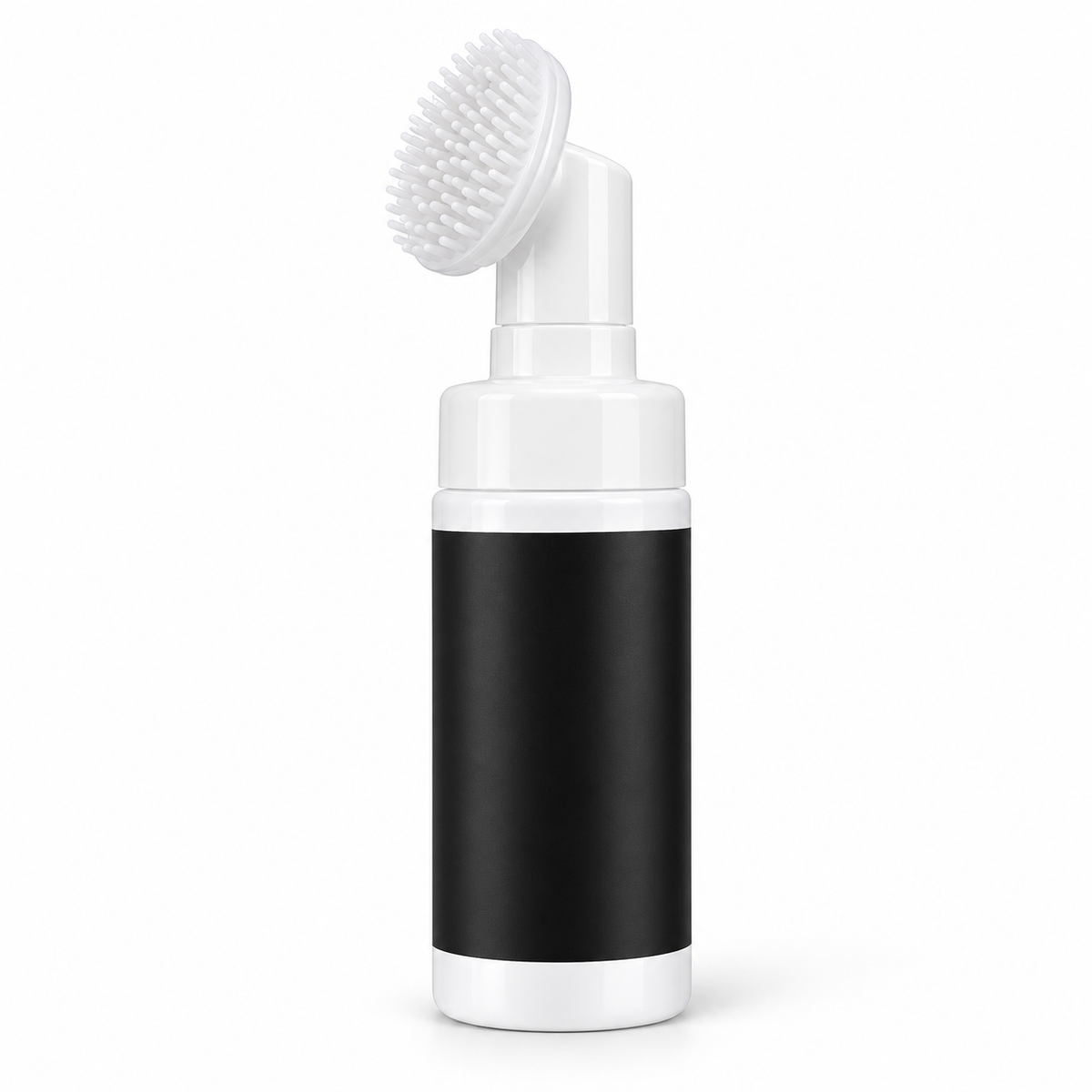 Unbranded pet paw foam cleaner bottle with brush on white background