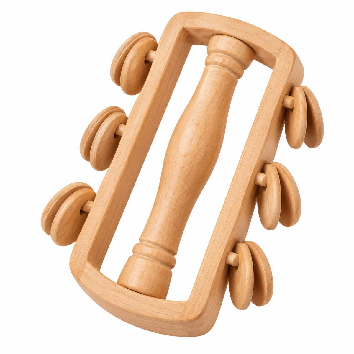 Wooden J50 rattle board on white background