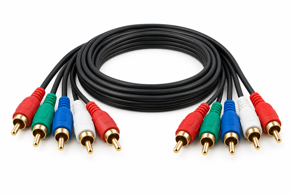 Five RCA component cable on white background
