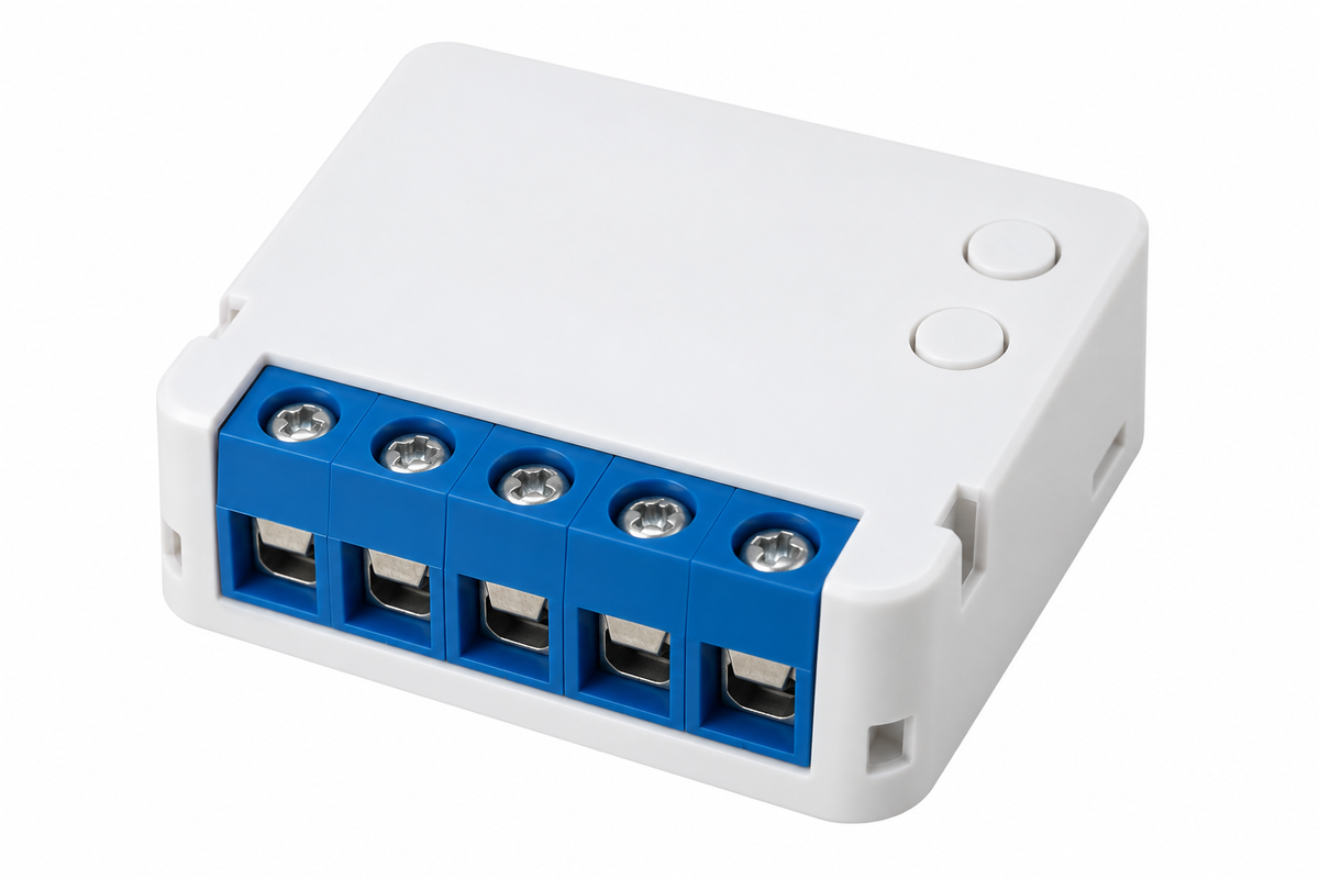 Wireless smart dimmer module on white background