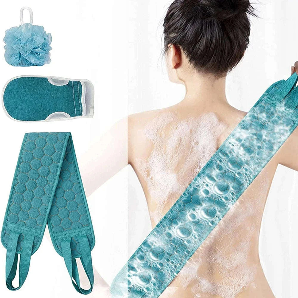 Exfoliating Body Scrubber Set-labeitiao-lanse