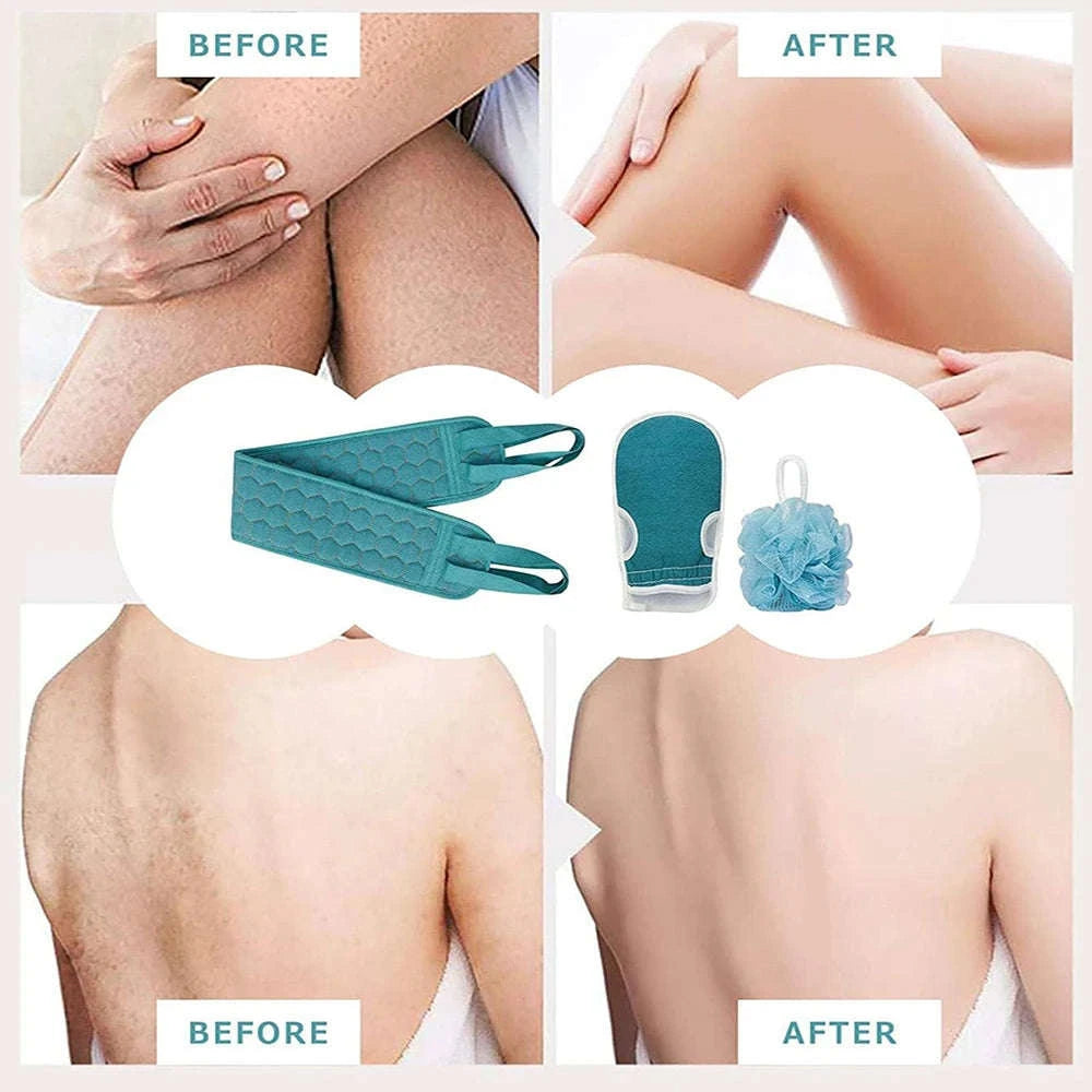 Exfoliating Body Scrubber Set-labeitiao-lanse