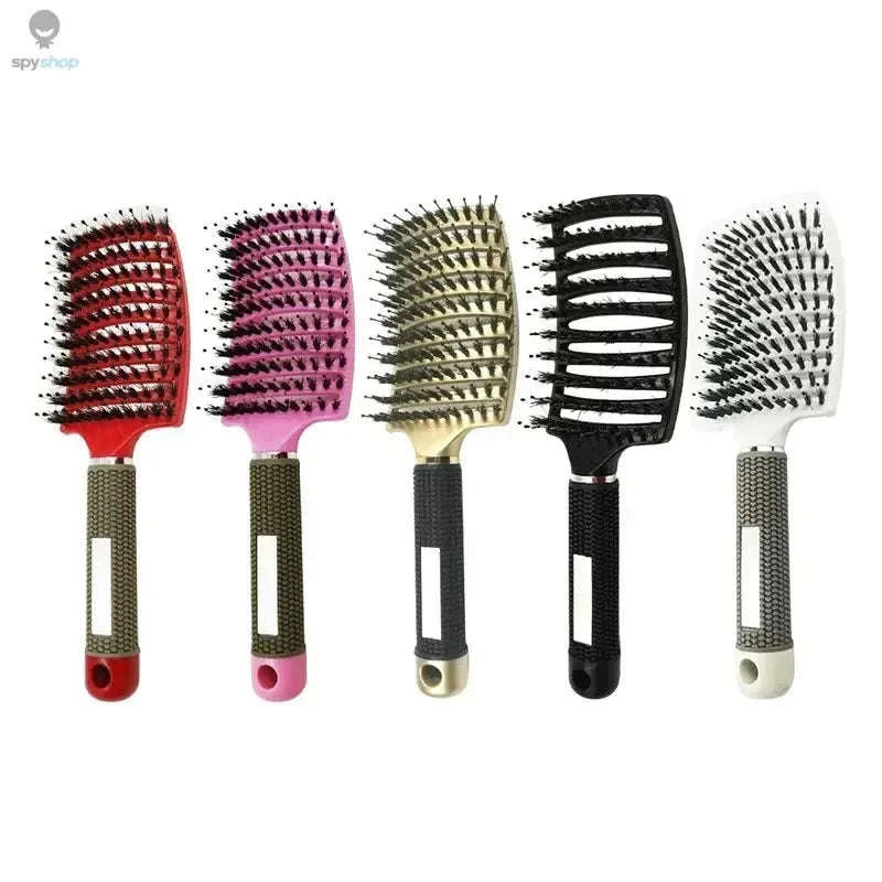 Exfoliating Hair Brush – Gentle Scalp Care and Easy Detangling for Wet & Curly Hair-Black-HuLQingJieZhua