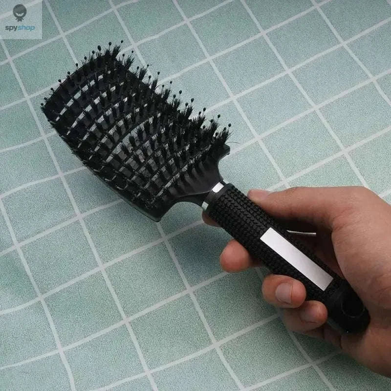 Exfoliating Hair Brush – Gentle Scalp Care and Easy Detangling for Wet & Curly Hair-Black-HuLQingJieZhua