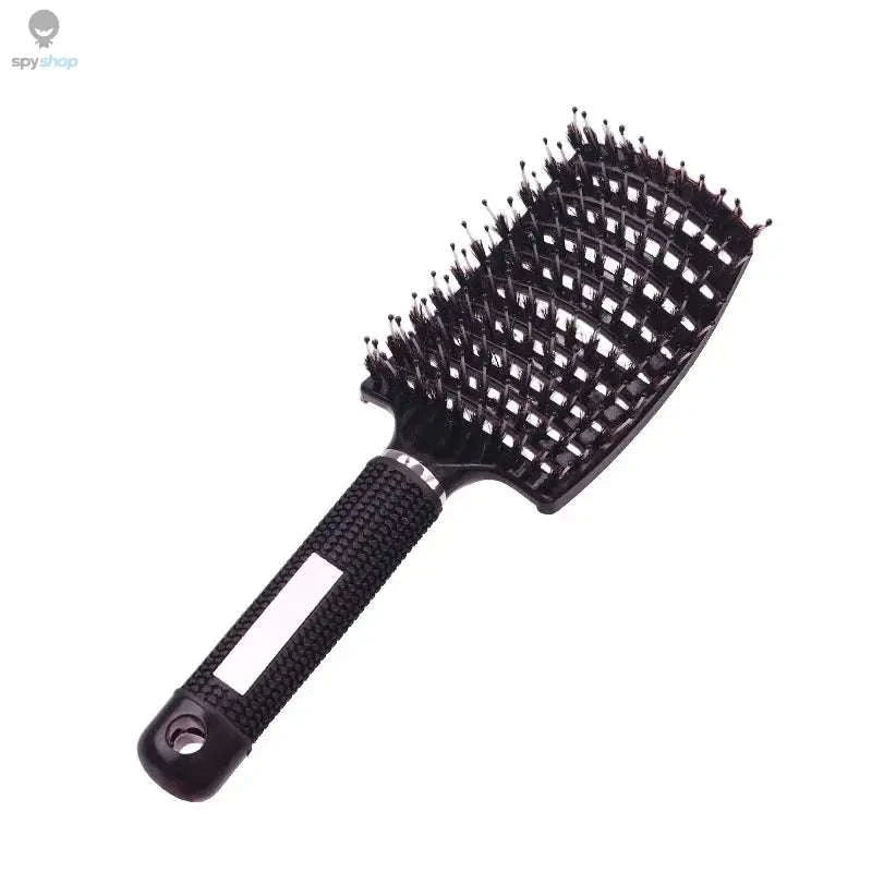 Exfoliating Hair Brush – Gentle Scalp Care and Easy Detangling for Wet & Curly Hair-Black-HuLQingJieZhua